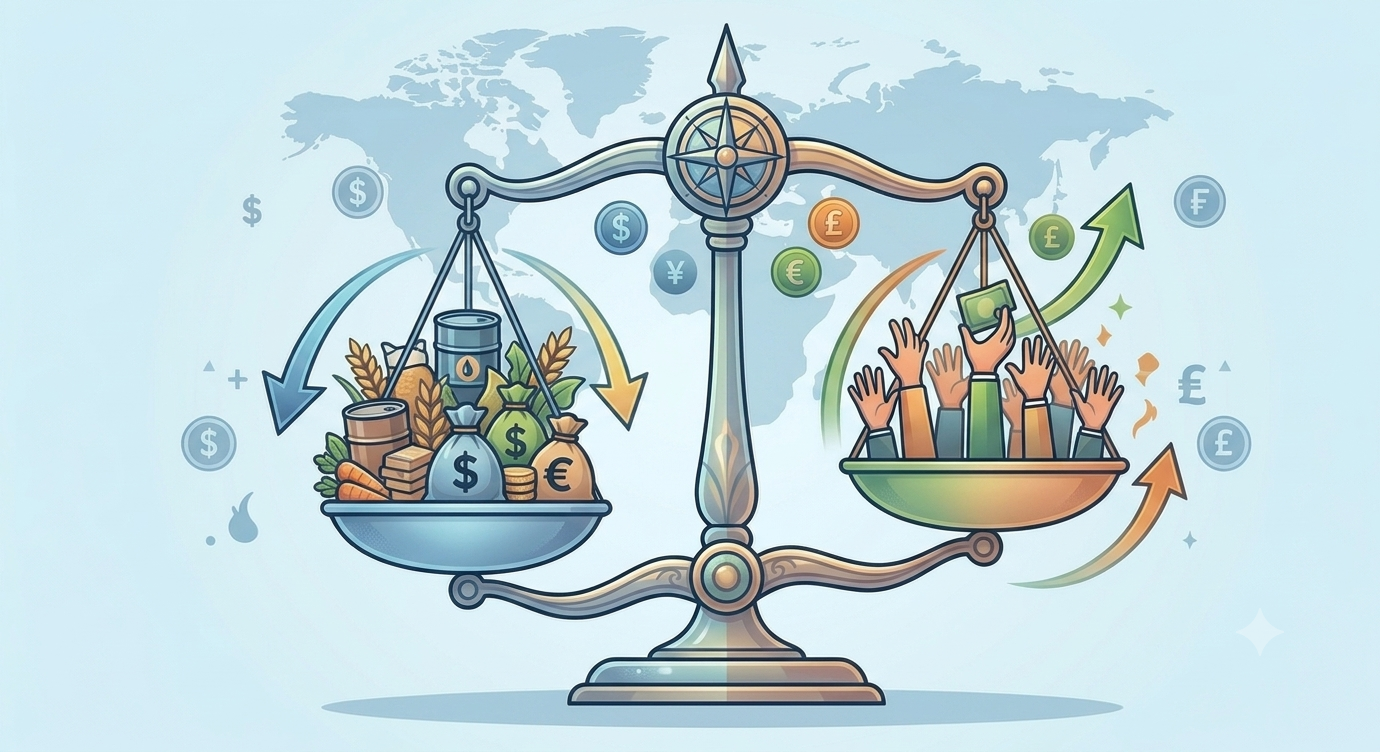 Law of Supply and Demand Currency Scale Balance Diagram